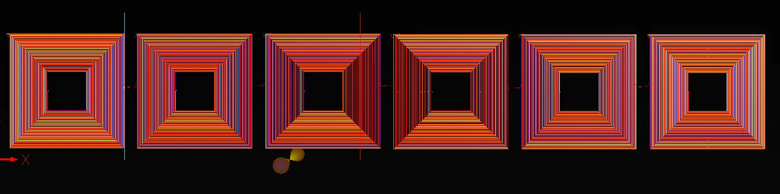 Six coil array PCB layout