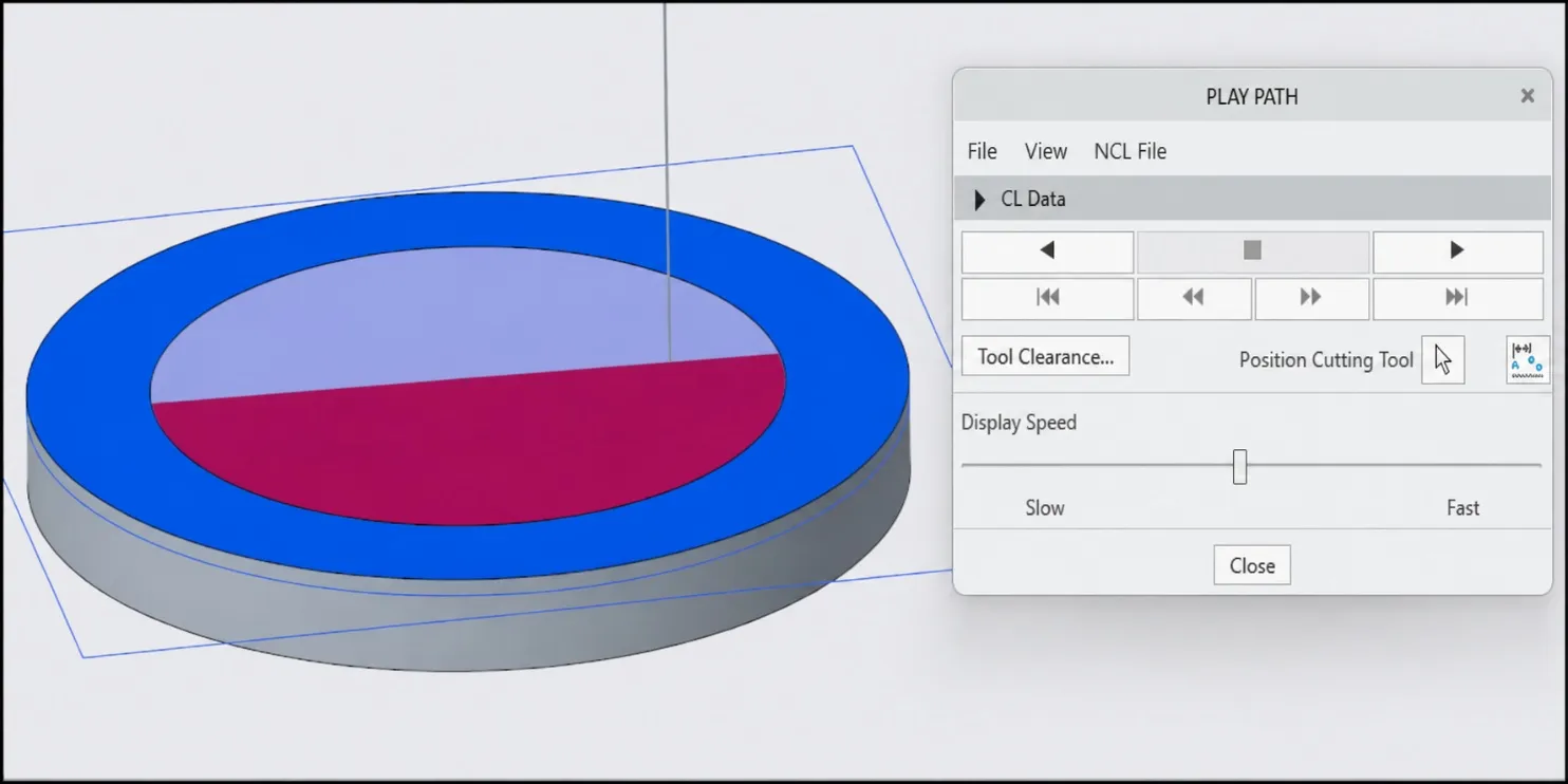 CNC milling simulation toolpath