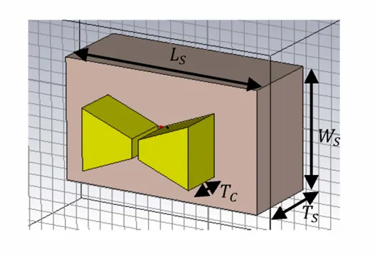 Bowtie antenna CST geometry