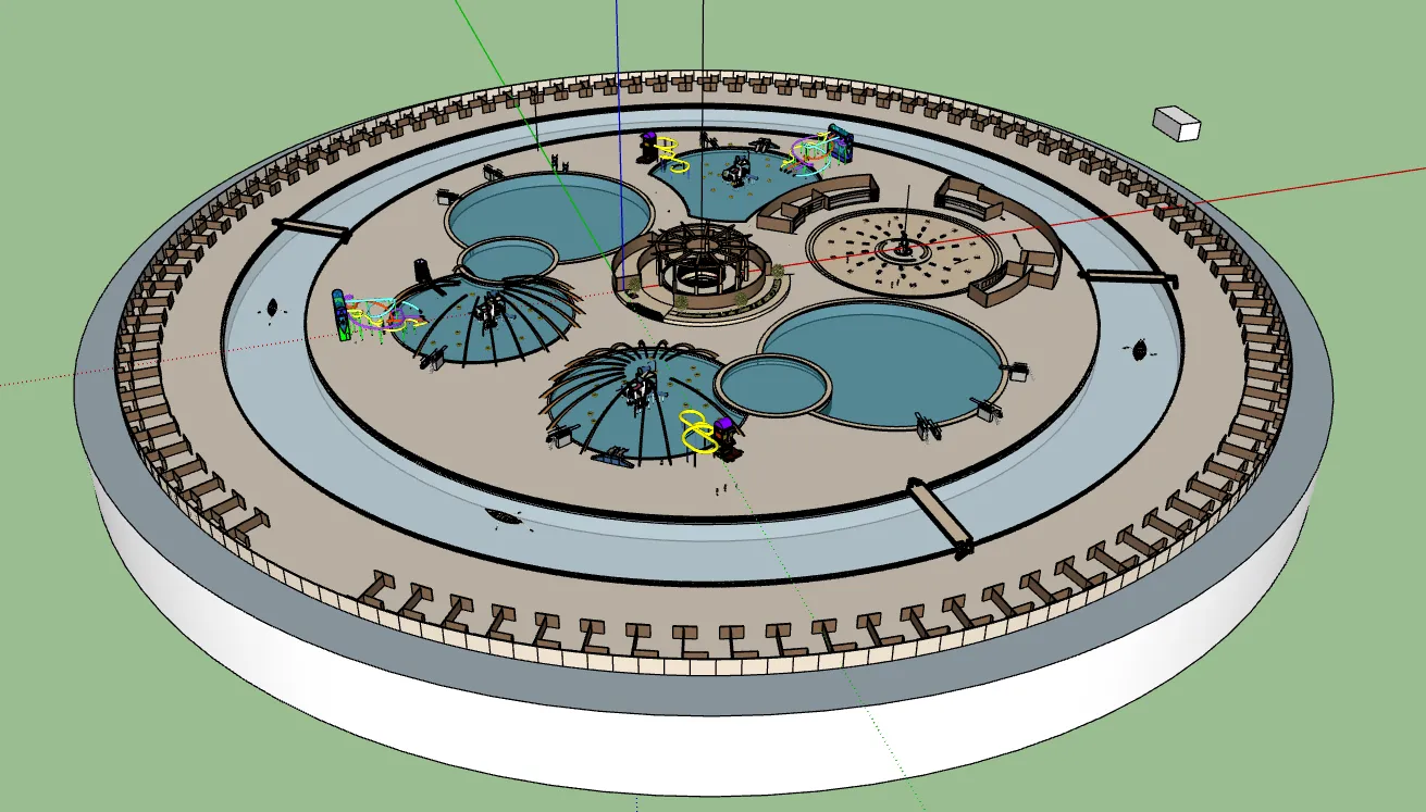 Dome and water park SketchUp concept preview