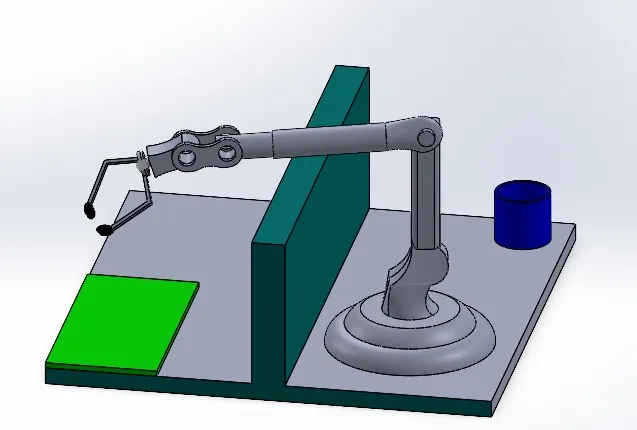 Custom robotic arm CAD preview